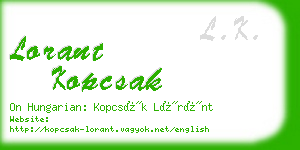 lorant kopcsak business card